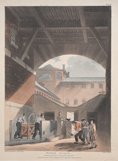 Machine à eau, bain froid, prison de Field - Thomas Rowlandson