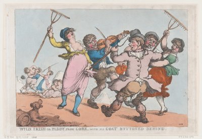 Irlandais sauvage, ou Paddy de Cork avec son manteau boutonné derrière, 1818 - Thomas Rowlandson