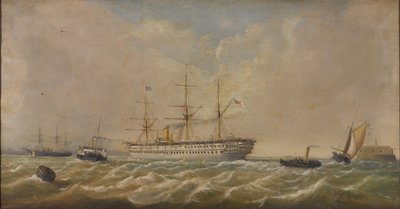 HM Troupier Euphrates arrivant à Spithead de Bombay, 5 décembre 1879, ramenant le 3e - Thomas Sewell Robins