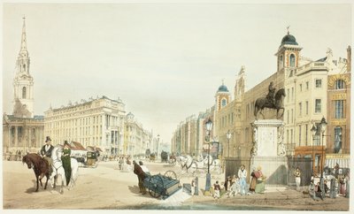 Entrée à The Strand depuis Charing Cross, planche vingt des Vues originales de Londres telles qu