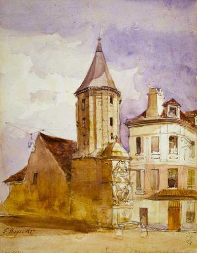 La Tour Alexandre en 1827, et la fontaine Saint-Victor - Thomas Shotter Boys
