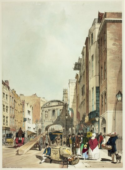 Temple Bar de The Strand, planche 22 de Vues originales de Londres telles qu