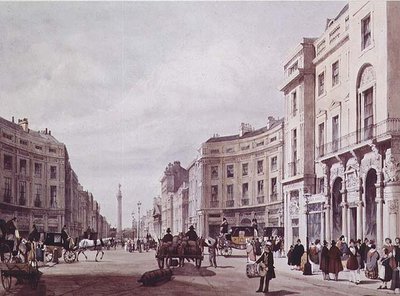 Vue de Regent Street, en direction de la colonne du duc d