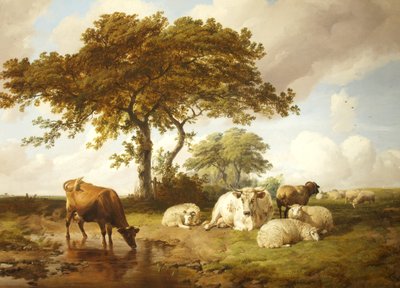 Repos dans les prés - Thomas Sidney Cooper