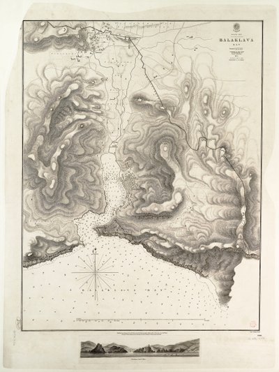 Baie de Balaklava, mer Noire, relevée par le commandant Spratt du HMSV 