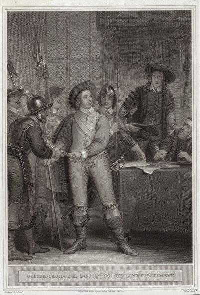Oliver Cromwell (1599-1658) dissolvant le Long Parlement - Thomas Stothard