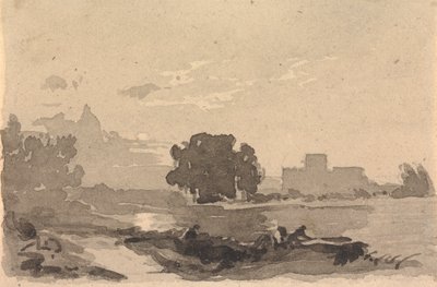Paysage avec château en arrière-plan - Thomas Sully