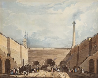 Entrée du chemin de fer à Edge Hill, Liverpool, gravé par H. Pyall - Thomas Talbot Bury