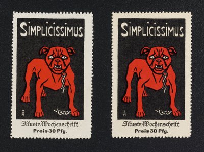 Werbemarke "Simplicissimus 30 Pfg." - Thomas Theodor Heine