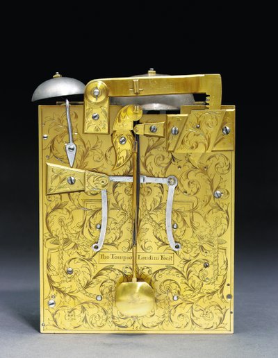 Horloge à carillon montée de Jacques II avec répétition des quarts, no. 166, c.1690-95 (métal doré) - Thomas Tompion
