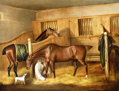 Chasseurs dans une écurie avec un palefrenier, 1809 - Thomas Weaver