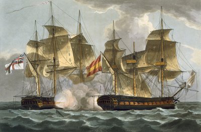 Capture de la Mahonesa, 13 octobre 1796, gravé par Thomas Sutherland pour 