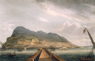 Vue de Gibraltar, gravée par Thomas Sutherland pour 