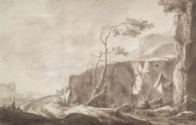 Paysage rocheux avec un ruisseau - Thomas Wijck