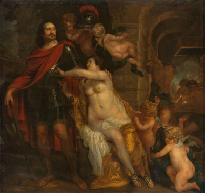 Vénus armant un guerrier, peut-être Johan Maurits à la forge de Vulcain - Thomas Willeboirts Bosschaert