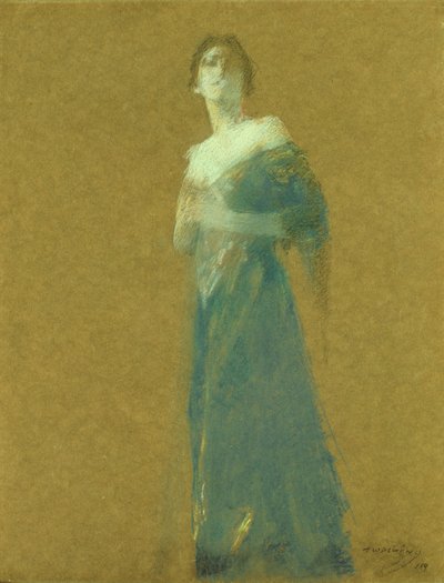 Femme en bleu - Thomas Wilmer Dewing