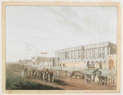 Le nouveau palais de justice et Chandpam Ghaut des vues de Calcutta - Thomas und William Daniell