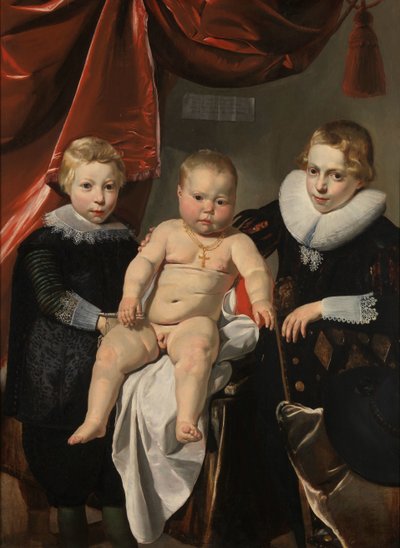 Portrait de groupe de trois frères, nommés Hendrick, Johannes et Simon - Thomas de Keyser