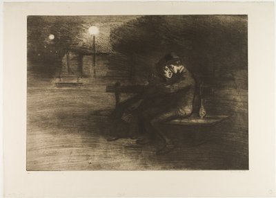 Amoureux sur un banc - Théophile Alexandre Pierre Steinlen