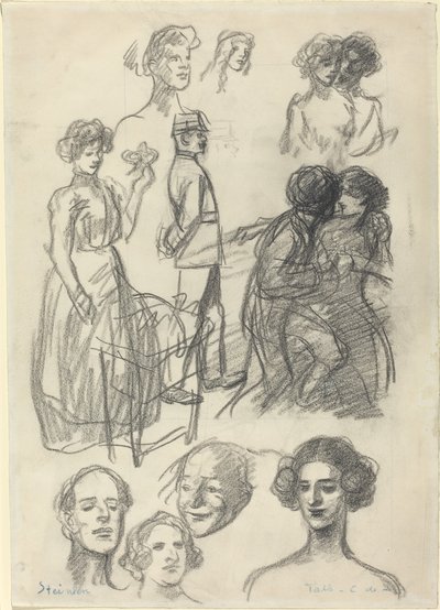Croquis pour "Amoureux sur un banc" - Théophile Alexandre Steinlen