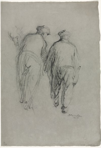 Deux hommes travaillant, vue arrière - Théophile Alexandre Steinlen