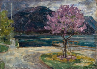 Paysage côtier avec amandier en fleurs - Thorolf Holmboe