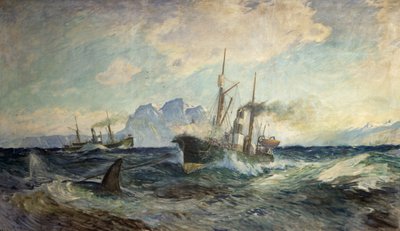 Duncan Grey et Nancy Grey en bataille avec une baleine - Thorolf Holmboe