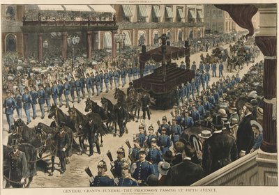 Funérailles du général Grant - Le cortège passant par la Cinquième Avenue, de Harpers Weekly, pub. 1885 - Thure de Thulstrup