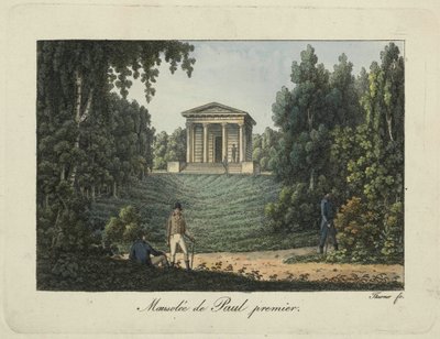 Le Temple de Paul Ier ou le Mausolée de Paul Ier dans le parc de Pavlovsk, années 1810 - Thurner