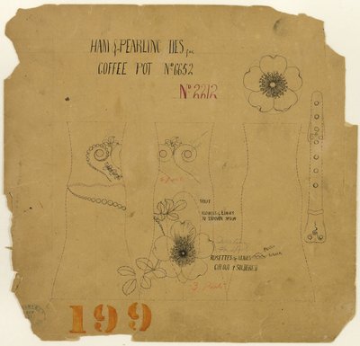Conception de hampe et de perles pour cafetière n° 6652 - Tiffany and Company