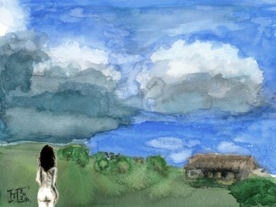 Une femme contemple un vaste paysage - Tim Hoinkis