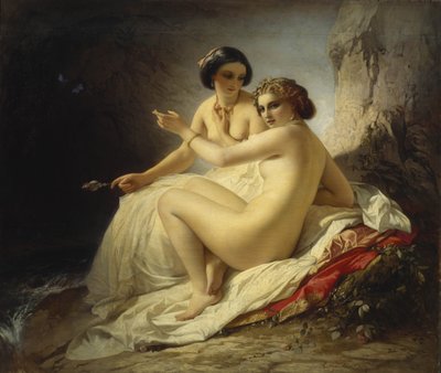 Deux filles dans une grotte - Timofei Andreyevich Neff