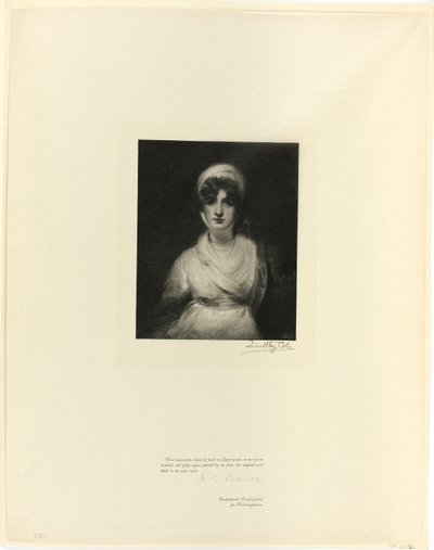 Portrait de Mme Siddons, des Maîtres Anglais Anciens - Timothy Cole