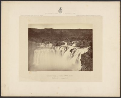 Shoshone Falls, Snake River, Idaho, vue latérale complète au niveau supérieur - Timothy H. OSullivan
