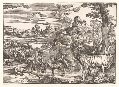 Paysage avec laitière - Titiaan