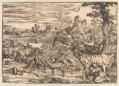 Paysage avec laitière - Titiaan