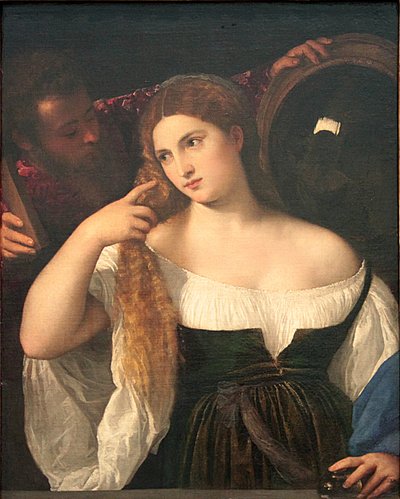 Français :  La Femme au miroir Woman with a Mirror - Titian