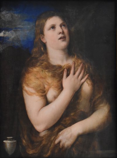 French: Madeleine pénitente Penitent Magdalene - Titian and Workshop
