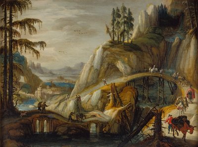 Voyageurs dans un paysage alpin - Tobias Verhaecht