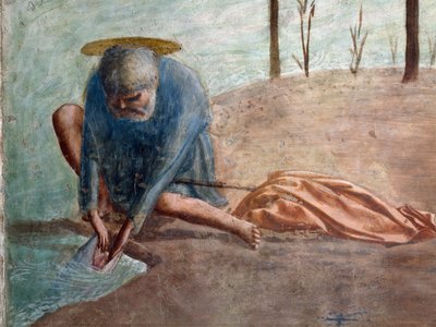 Pierre extrayant la pièce du poisson, Santa Maria del Carmine - Tommaso Masaccio
