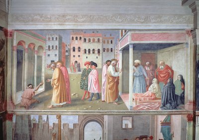 Saint Pierre guérissant un infirme et la résurrection de Tabitha - Tommaso Masolino da Panicale