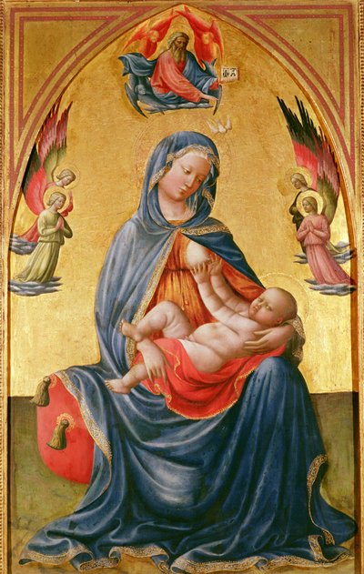 Vierge et Enfant avec Dieu le Père, Saint-Esprit et anges - Tommaso Masolino da Panicale