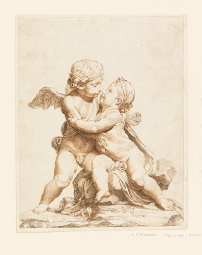 Dessin, deux cupidons s