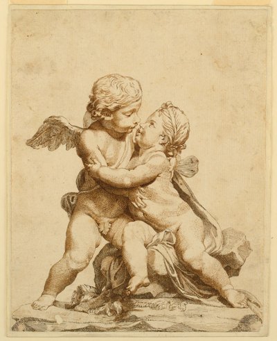 Dessin, deux cupidons s