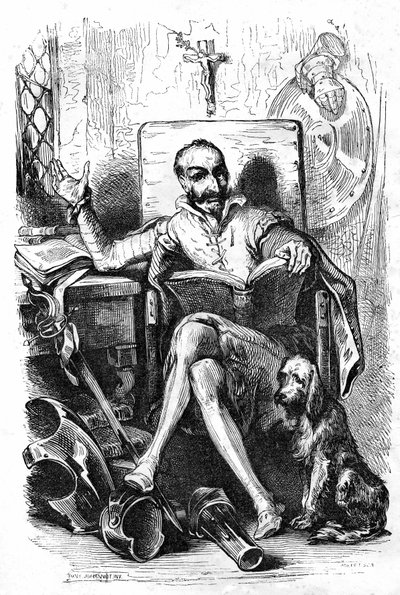 Cervantes en Don Quichotte - Tony Johannot