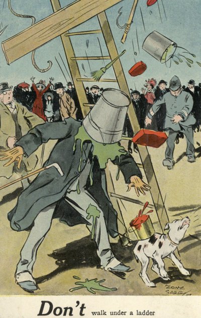 Homme marchant sous une échelle - Tony Sarg