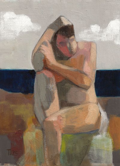 Silhouette contemplative sur la plage - Tore Bahnson