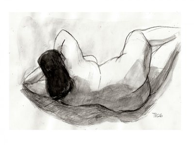 Dessin de nu allongé - Tore Bahnson