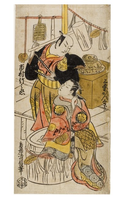 Deux acteurs, Ichimura Takenojo et Sanjo Kantaro en personnage - Torii Kiyomasu I