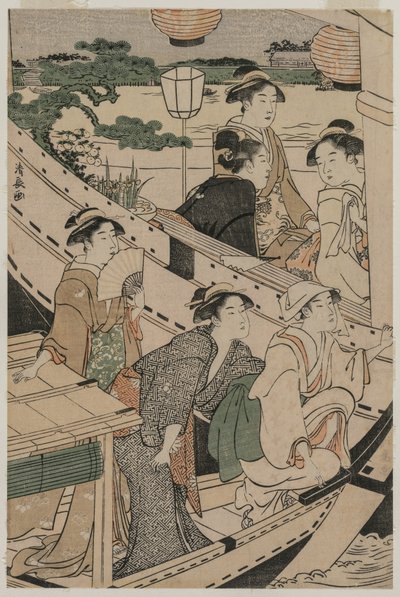Partie de bateau sur la rivière Sumida - Torii Kiyonaga